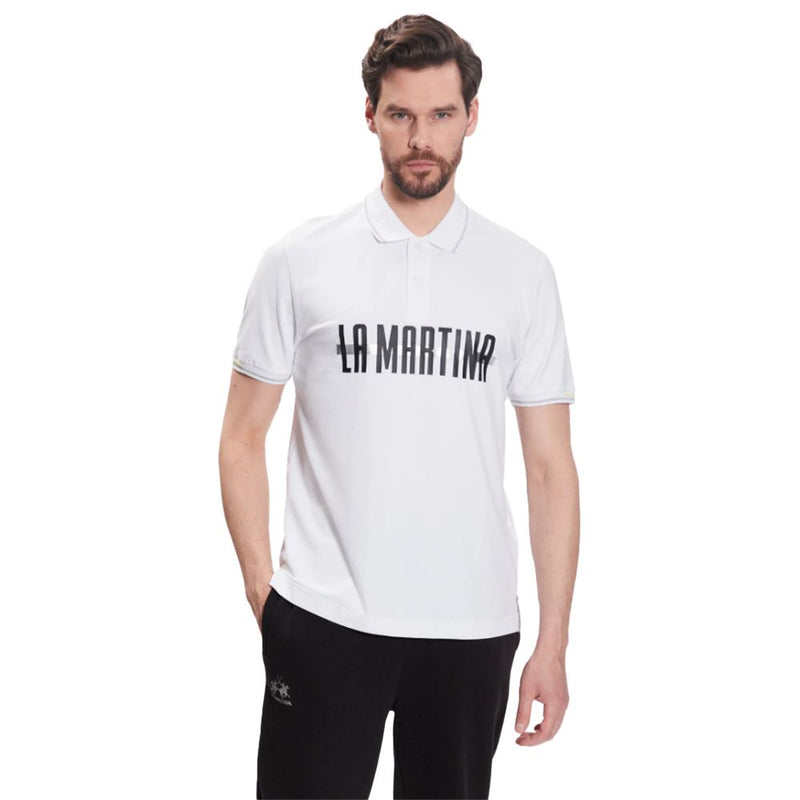 Elegant Cotton-Blend Polo with Glitter Accent La Martina