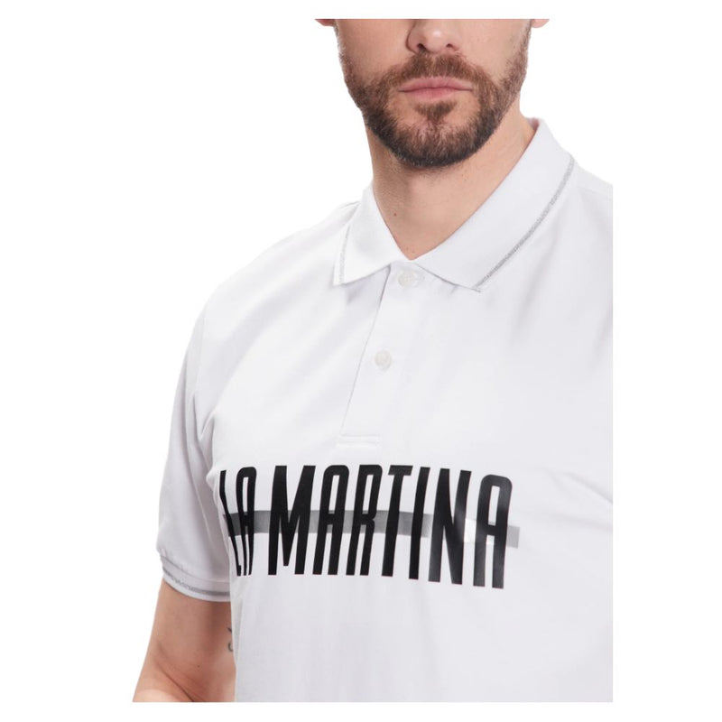 Elegant Cotton-Blend Polo with Glitter Accent La Martina