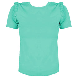 Ruffled Shoulder Crew-neck Chic Top Patrizia Pepe