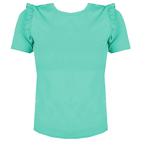 Ruffled Shoulder Crew-neck Chic Top Patrizia Pepe