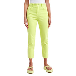 Chic High-Waisted Lime Trousers Patrizia Pepe