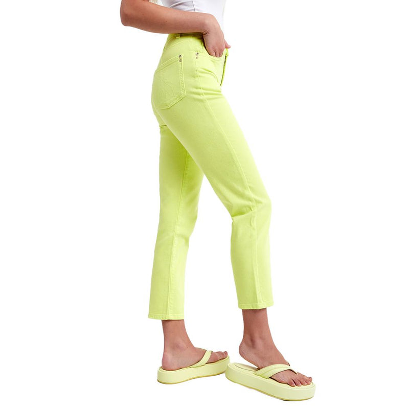 Chic High-Waisted Lime Trousers Patrizia Pepe