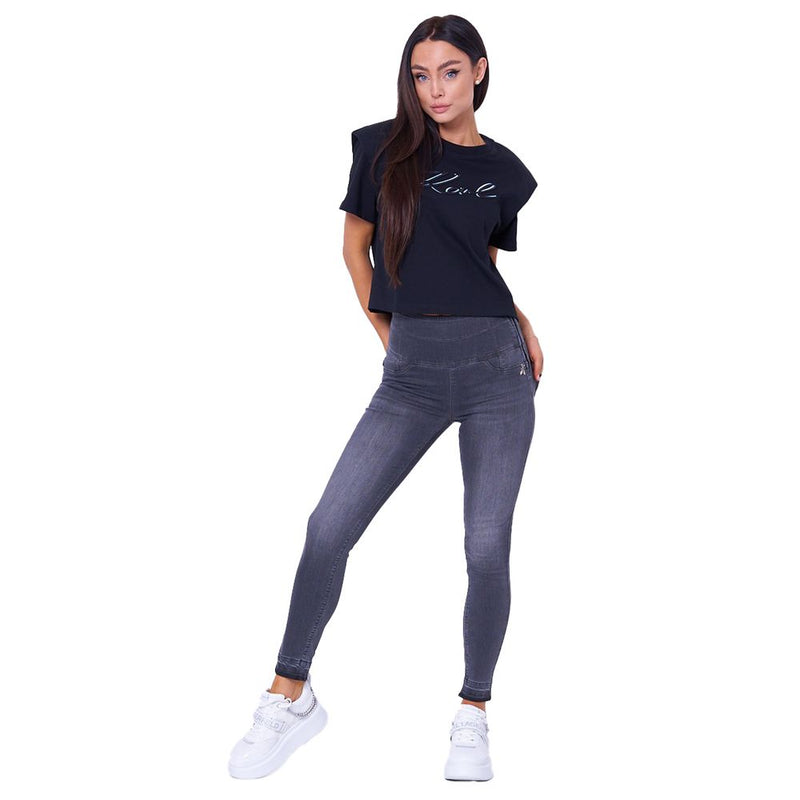 Chic High-Waisted Grey Skinny Jeggings Patrizia Pepe