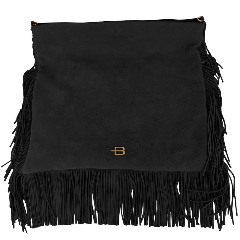 Chic Suede Fringe Crossbody Bag Baldinini Trend