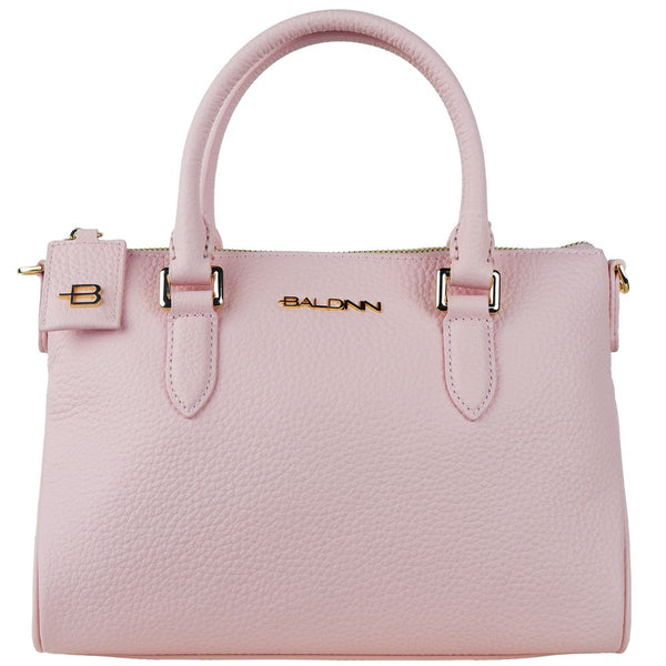 Chic Pink Textured Calfskin Handbag Baldinini Trend