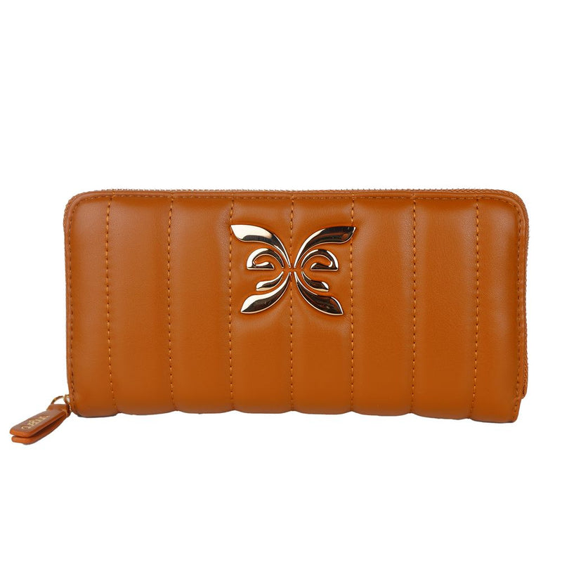 Chic Quilted Faux Leather Wallet in Brown Ungaro