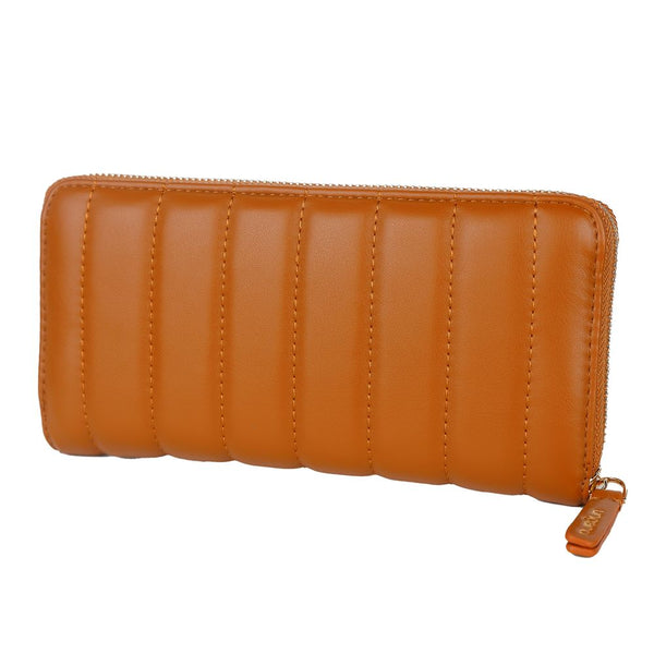 Chic Quilted Faux Leather Wallet in Brown Ungaro