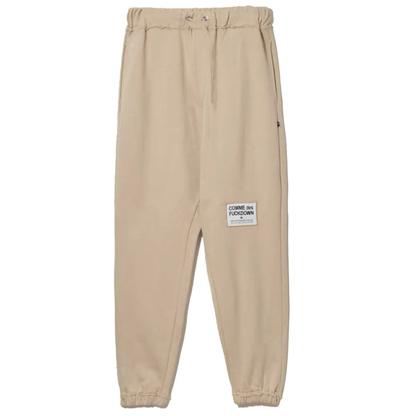 Chic Beige Cotton Sweatpants with Frayed Details Comme Des Fuckdown