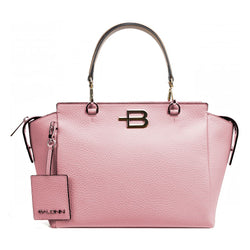 Chic Pink Textured Calfskin Handbag Baldinini Trend