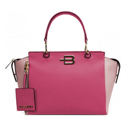 Elegant Fuchsia Textured Calfskin Handbag Baldinini Trend