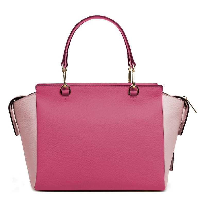 Elegant Fuchsia Textured Calfskin Handbag Baldinini Trend