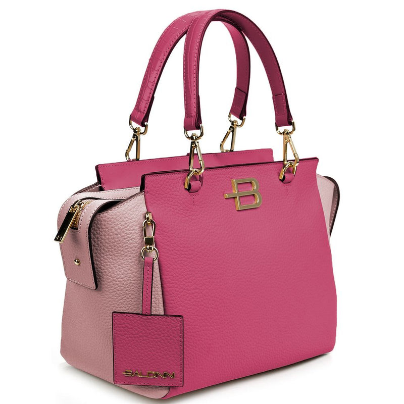 Elegant Fuchsia Textured Calfskin Handbag Baldinini Trend