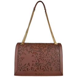 Elegant Floral Leather Shoulder Bag Baldinini Trend