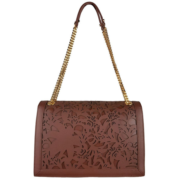 Elegant Floral Leather Shoulder Bag Baldinini Trend