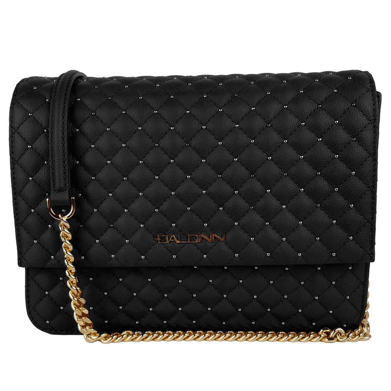 Elegant Quilted Calfskin Shoulder Bag Baldinini Trend