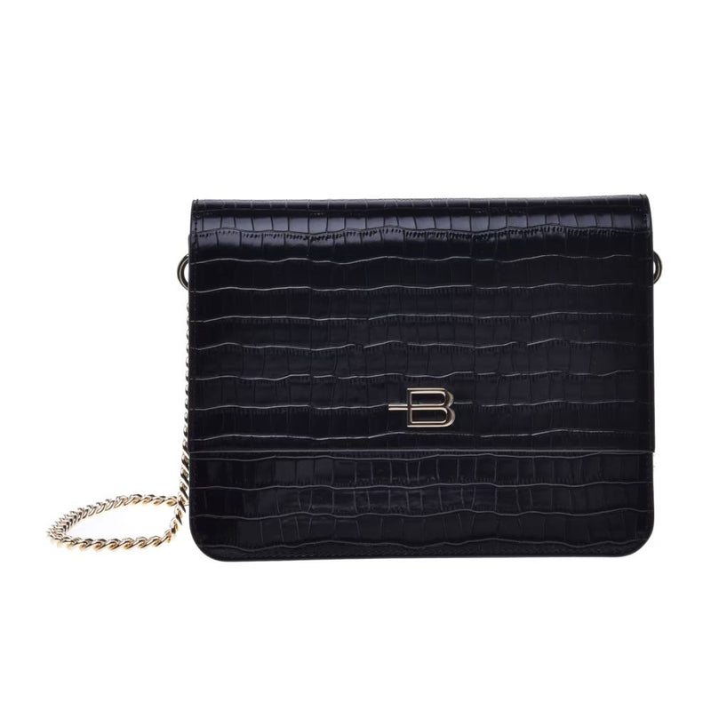 Elegant Python-Print Calfskin Shoulder Bag Baldinini Trend