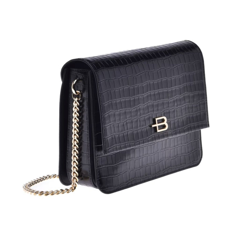 Elegant Python-Print Calfskin Shoulder Bag Baldinini Trend