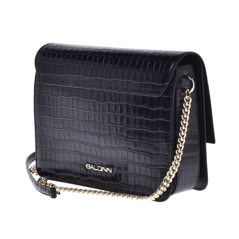 Elegant Python-Print Calfskin Shoulder Bag Baldinini Trend