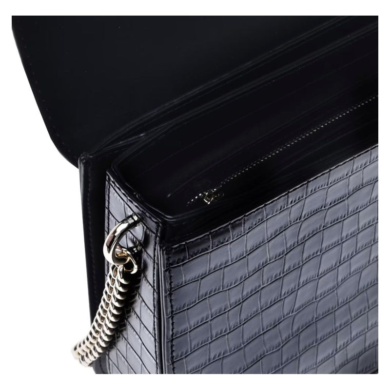 Elegant Python-Print Calfskin Shoulder Bag Baldinini Trend