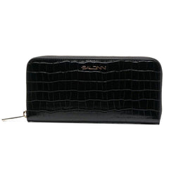 Elegant Croco Print Leather Wallet Baldinini Trend