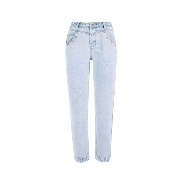 Light Blue Cotton Women Jeans Yes Zee