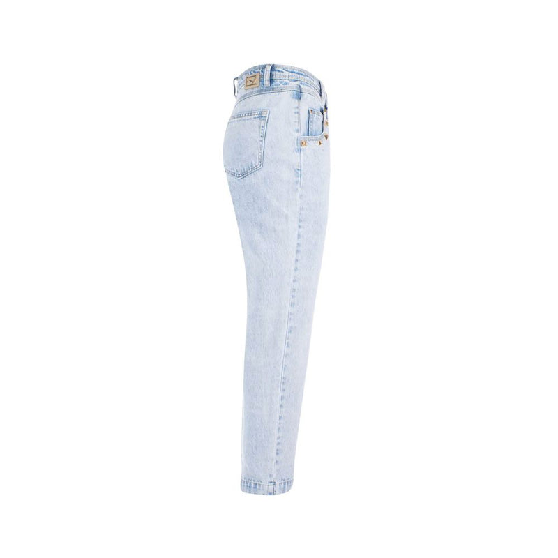 Light Blue Cotton Women Jeans Yes Zee