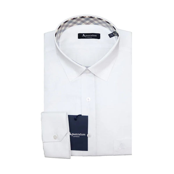 Elegant White Cotton Blend Shirt Aquascutum