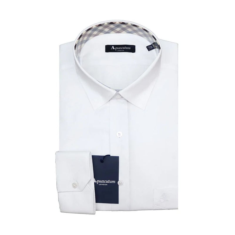 Elegant White Cotton Blend Shirt Aquascutum