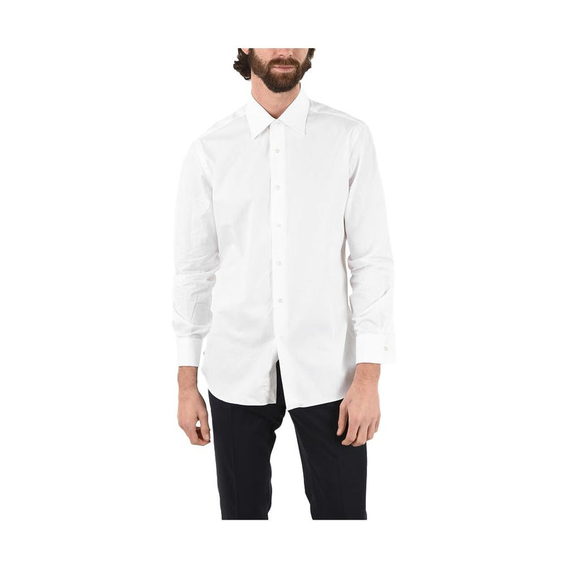 Elegant White Cotton Blend Shirt Aquascutum