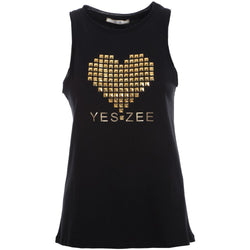 Chic Studded Cotton Tank Top Yes Zee