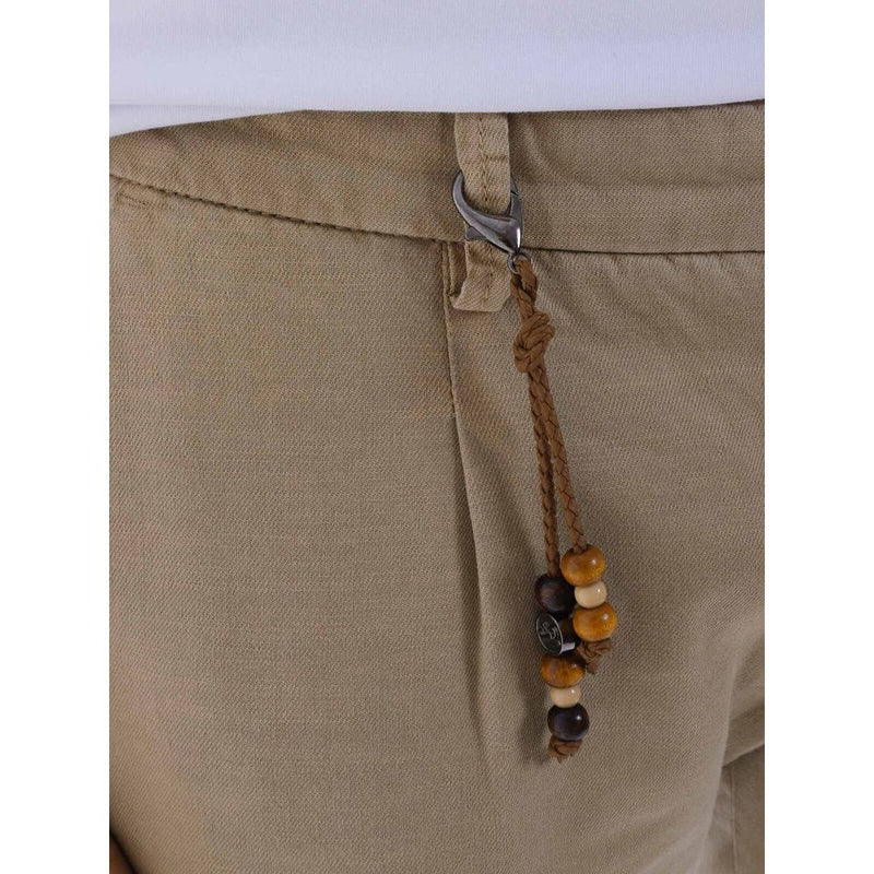 Chic Cotton Chino Trousers in Earthy Brown Yes Zee