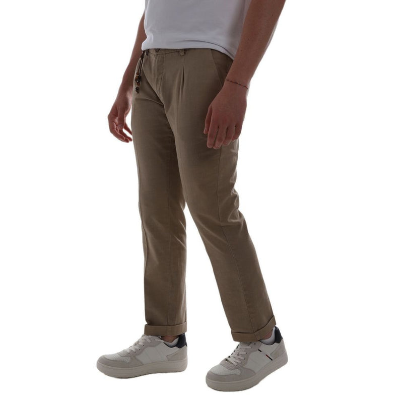 Chic Cotton Chinos with Decorative Cord Yes Zee