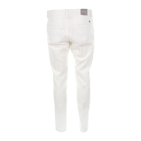 Honeycomb Cotton Chino Trousers - Pristine White Yes Zee