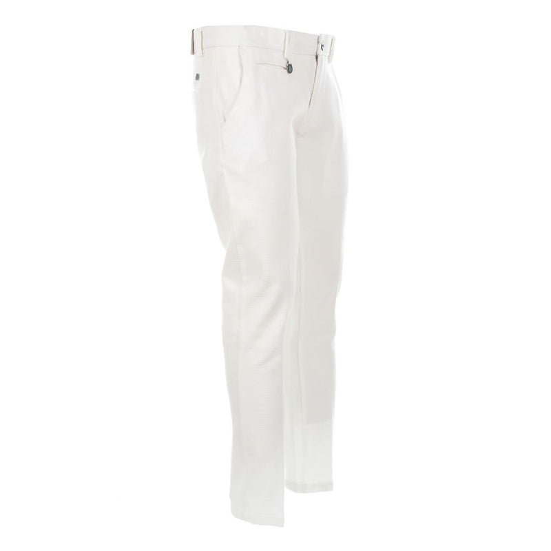 Honeycomb Cotton Chino Trousers - Pristine White Yes Zee