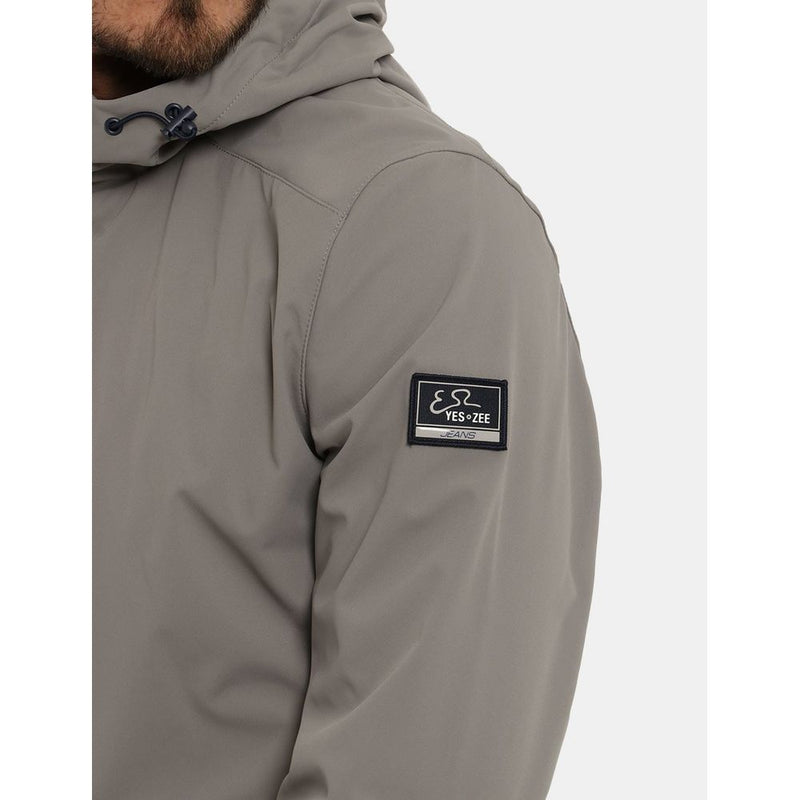 Sleek Gray Nylon Windbreaker Yes Zee