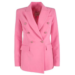 Elegant Pink Nylon Classic Jacket Yes Zee