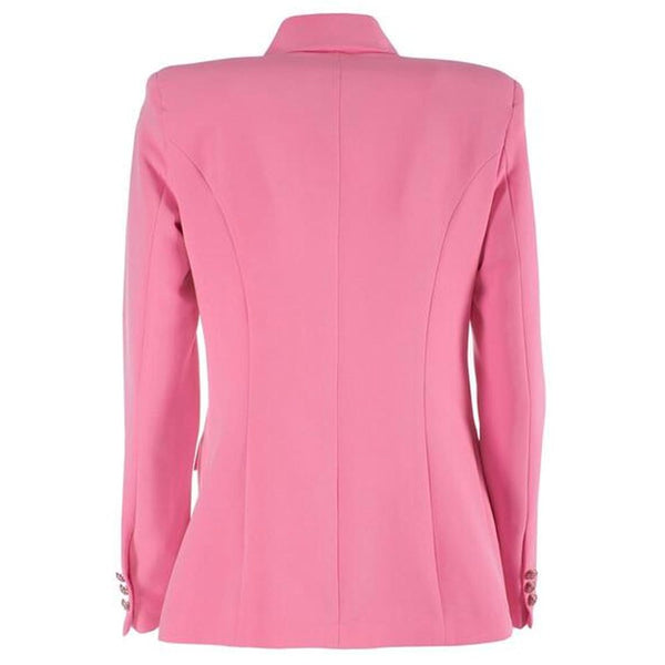 Elegant Pink Nylon Classic Jacket Yes Zee