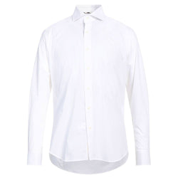 Sophisticated White Cotton Shirt with Embroidered Logo Aquascutum