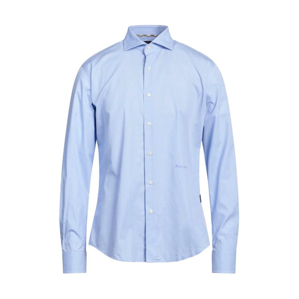 Elegant Cotton Shirt with Iconic Embroidery Aquascutum