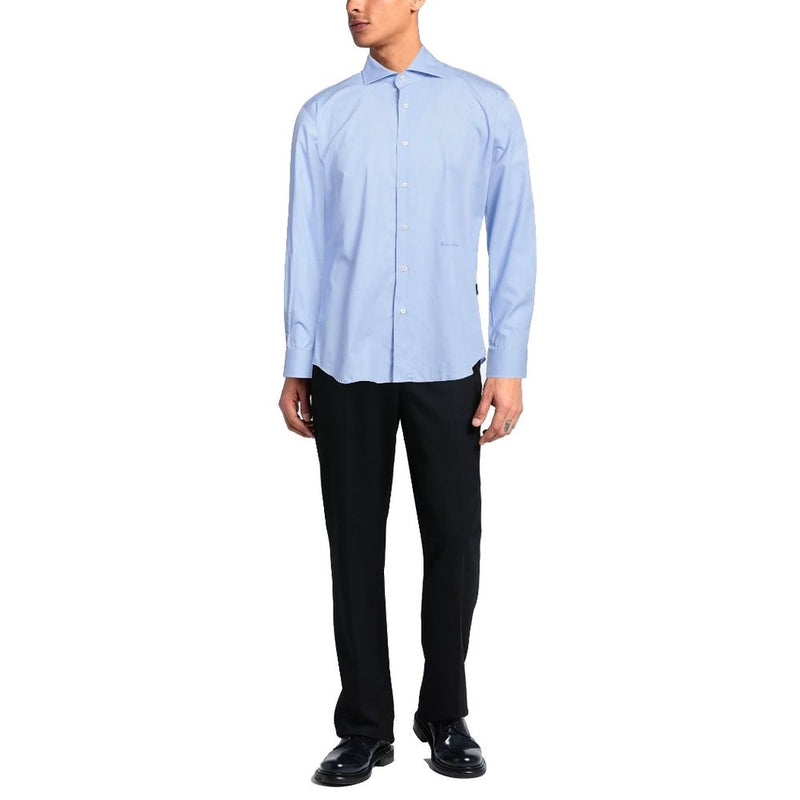 Elegant Cotton Shirt with Iconic Embroidery Aquascutum