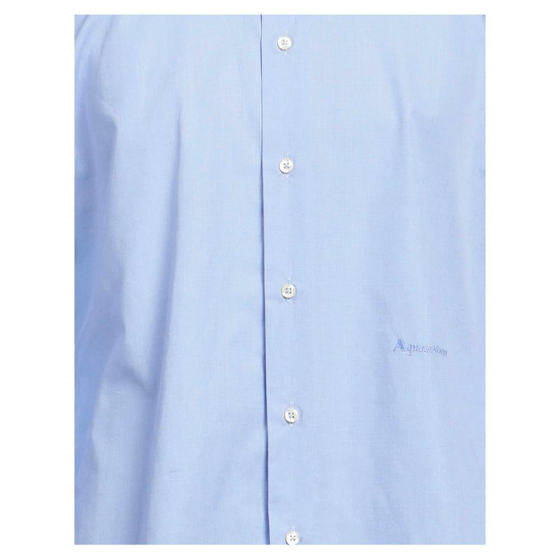 Elegant Cotton Shirt with Iconic Embroidery Aquascutum