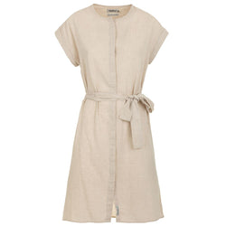 Beige Cotton Women Dress Fred Mello