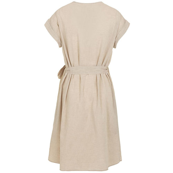 Beige Cotton Women Dress Fred Mello