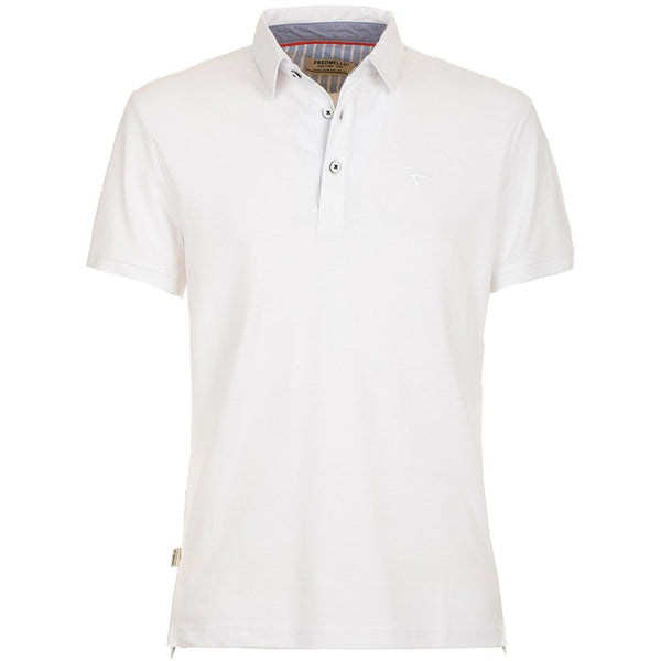 Chic White Cotton Polo Shirt with Chest Logo Fred Mello