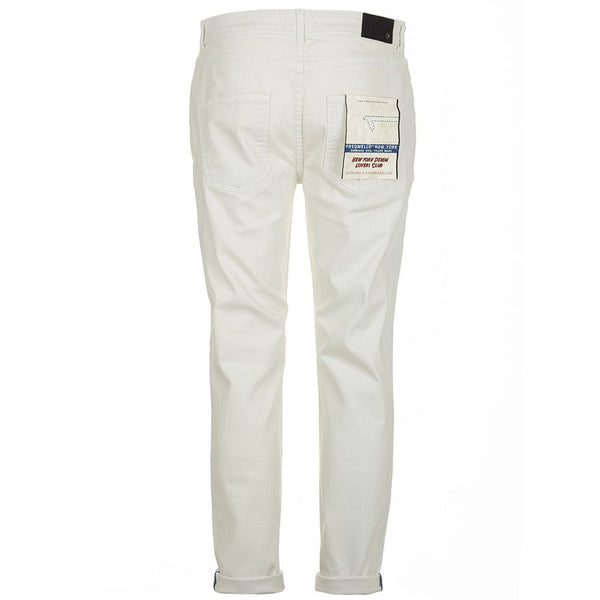 Elegant White Denim Trousers for Men Fred Mello