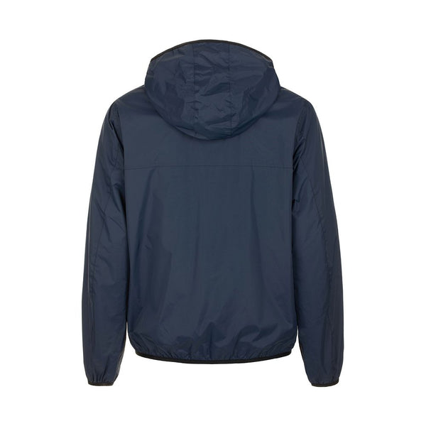 Sleek Blue Nylon Jacket - Zip Closure & Compact Design Fred Mello