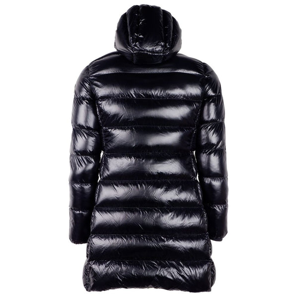 Reversible Long Down Jacket in Sleek Black Centogrammi