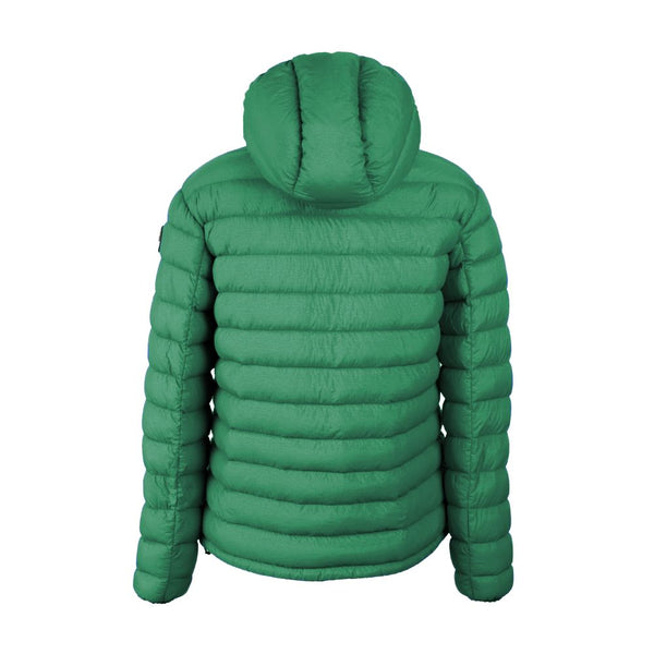 Chic Hooded Down Nylon Jacket in Lush Green Centogrammi