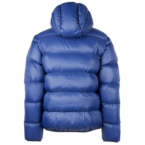 Sleek Blue Nylon Down Jacket Centogrammi