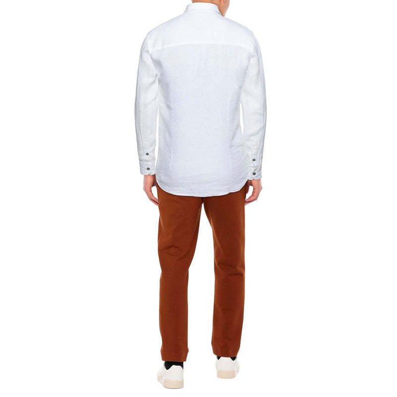 Elegant White Linen Shirt for Men Alpha Studio